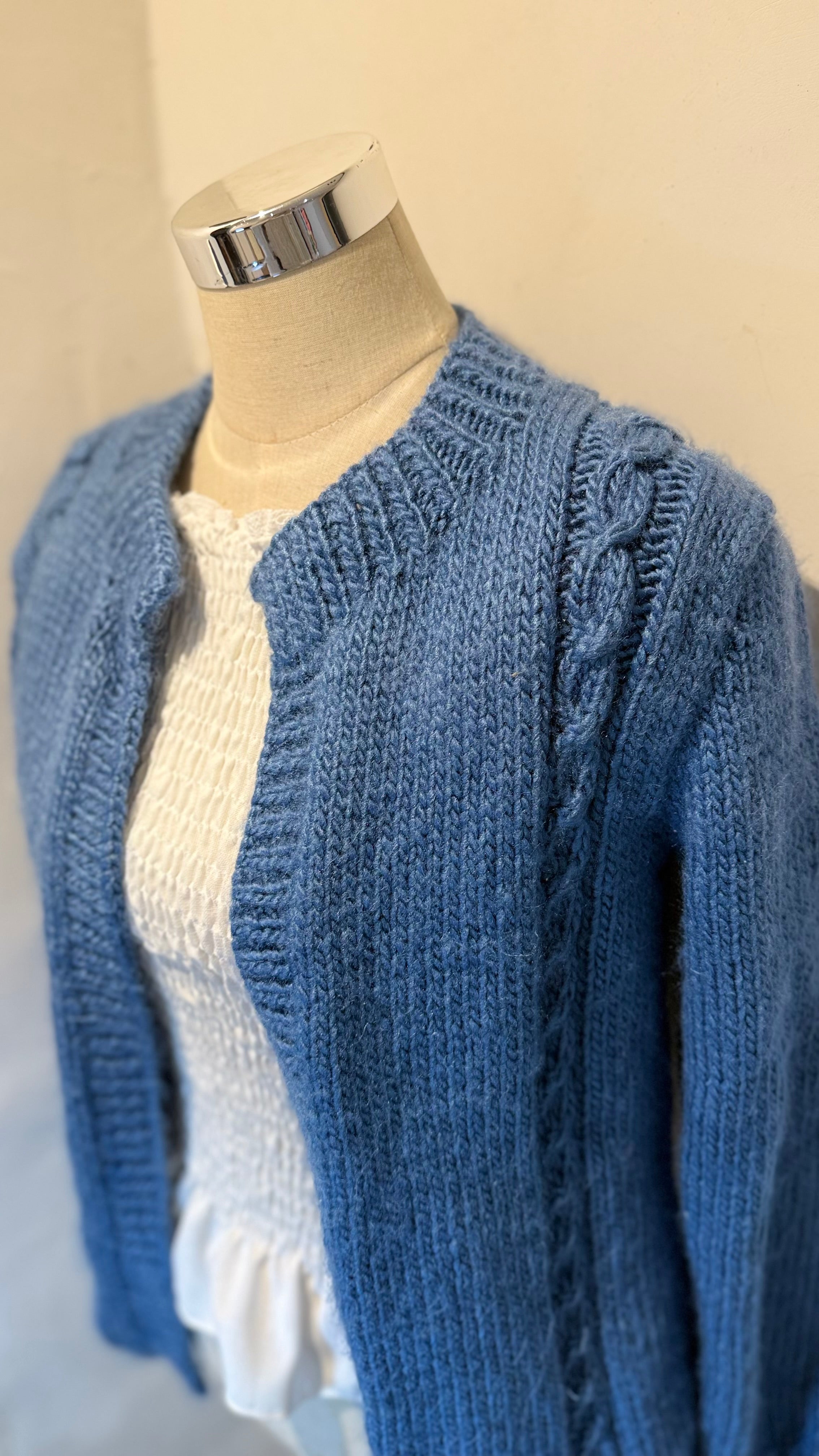 Saco Tejido Artesanal en Lana Natural — Azul