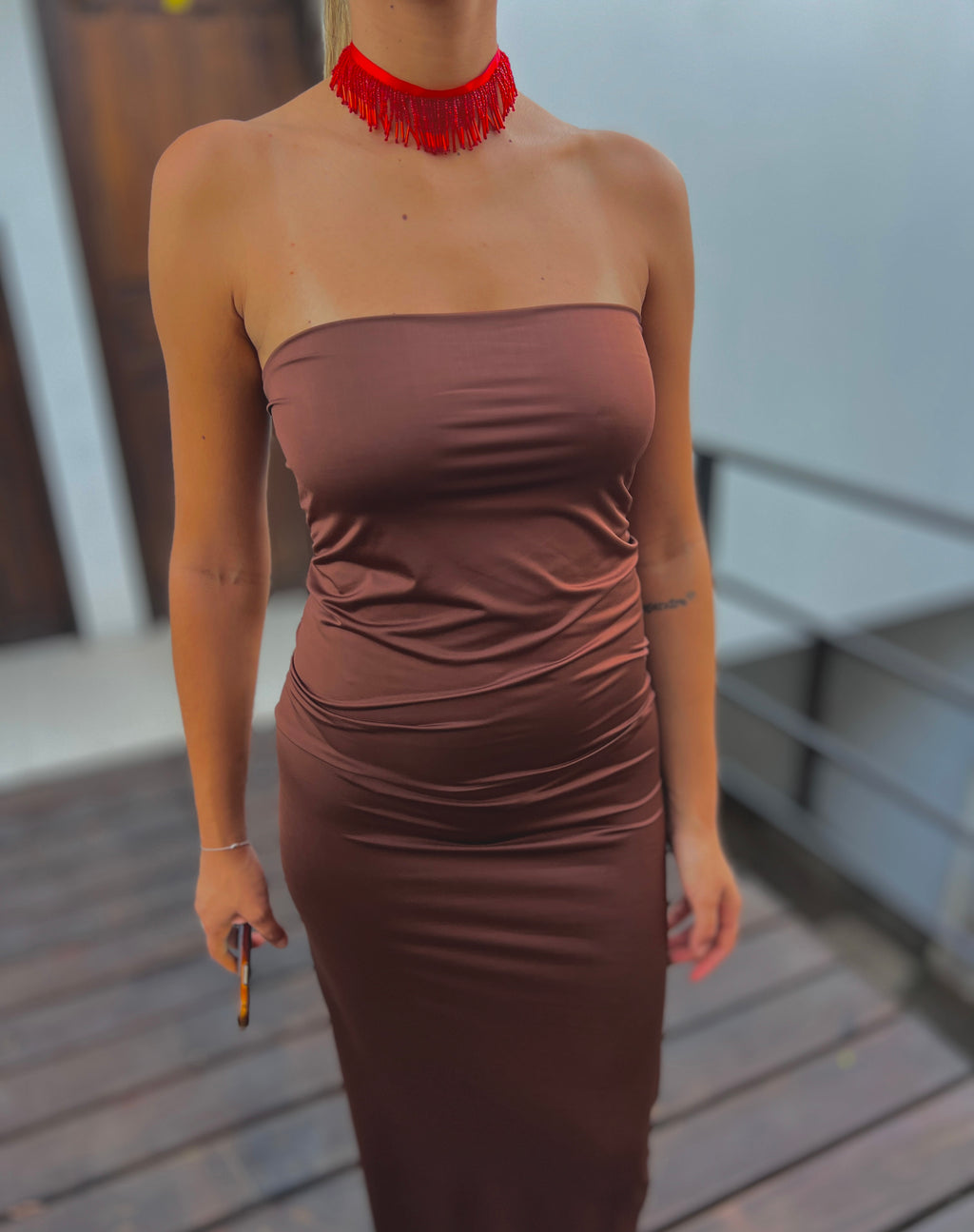 Vestido Strapless -Chocolate