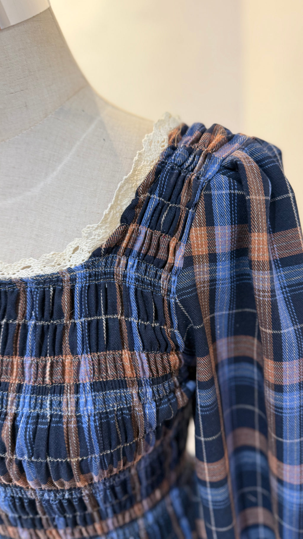 Camisa Grid - Chocolate/azul