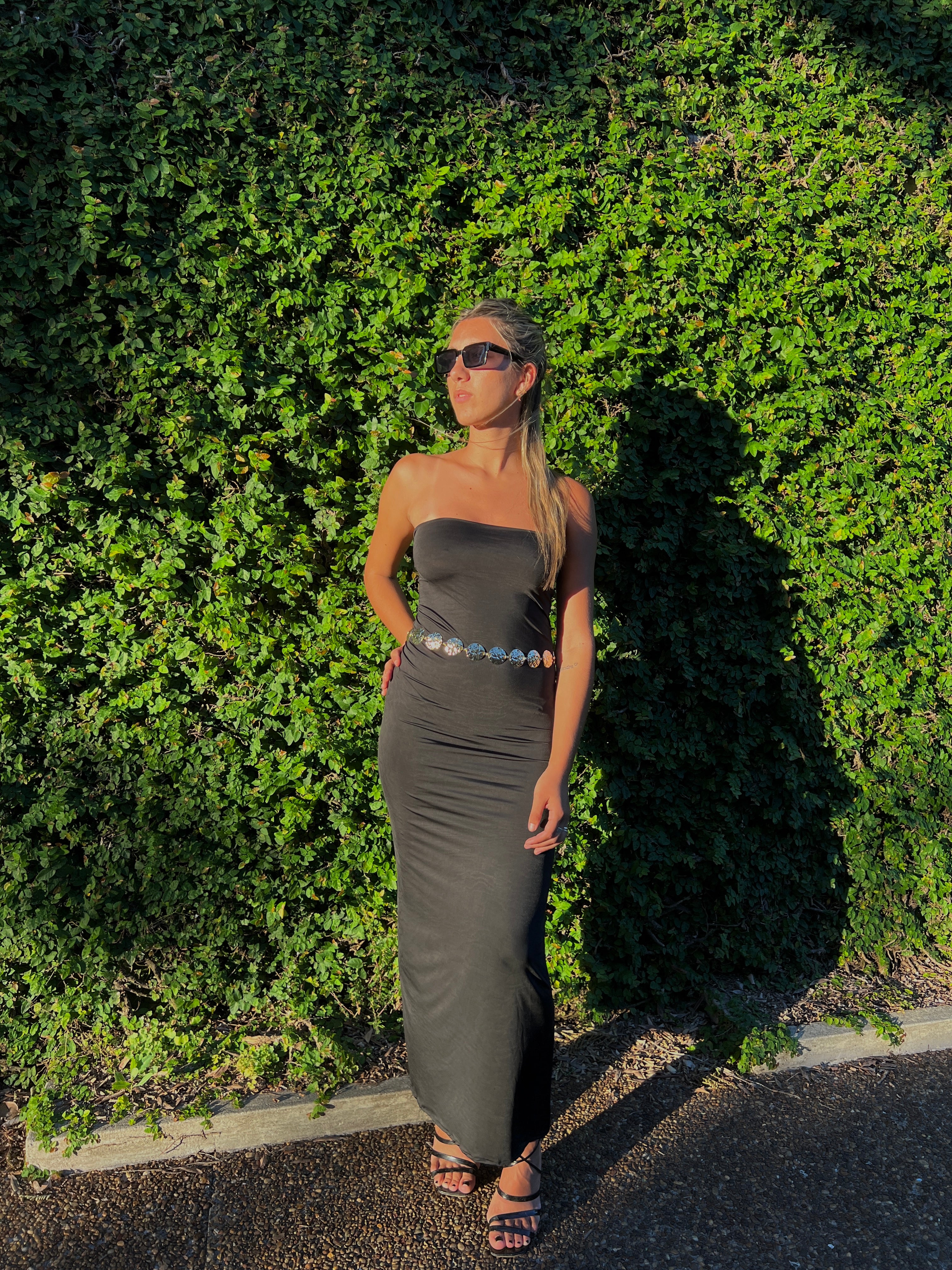 Vestido Strapless - Negro
